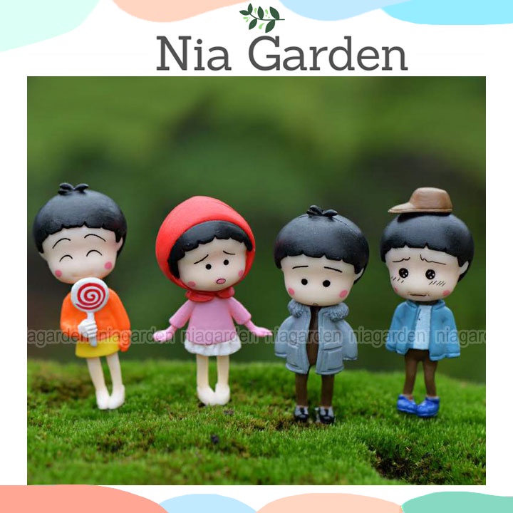 Tiểu cảnh cô bé Maruko trang trí cây cảnh, bể cá, terrarium - N5