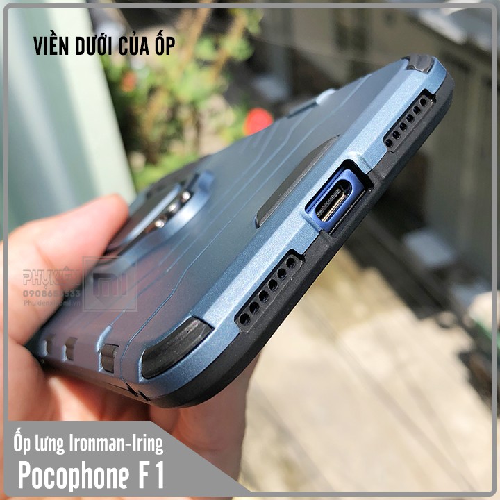 Ốp lưng Xiaomi Pocophone F1 iRON - MAN IRING Nhựa PC cứng viền dẻo chống sốc