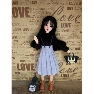 Set váy yếm áo thun vintage size blythe,ob,xinyi,barbie