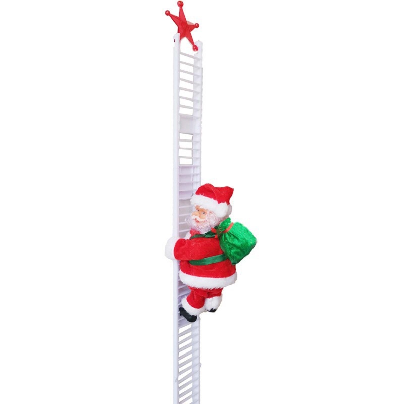 Búp Bê Hình Ông Già Noel Đang Leo Thang Trang Trí Giáng Sinh