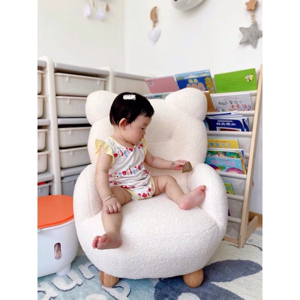Ghế sofa trẻ em Bear Chair lông cừu nhập khẩu cao cấp - Bắc Âu