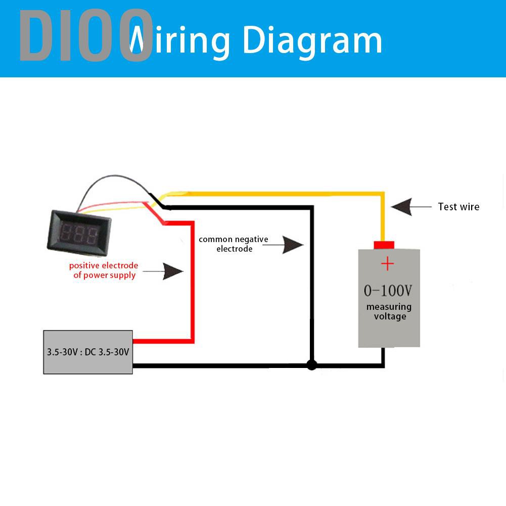 Vôn kế kỹ thuật số 3 dây DC 0-100V màn hình led 0.56inch
