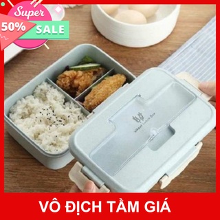 HỘP CƠM LÚA MẠCH 3 NGĂN KÈM ĐŨA THÌA