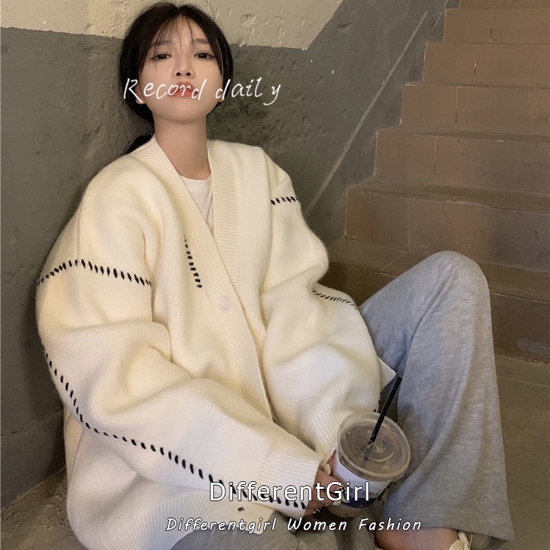 Áo khoác cardigan tay dài cổ chữ V thời trang Hàn Quốc cho nữ | BigBuy360 - bigbuy360.vn