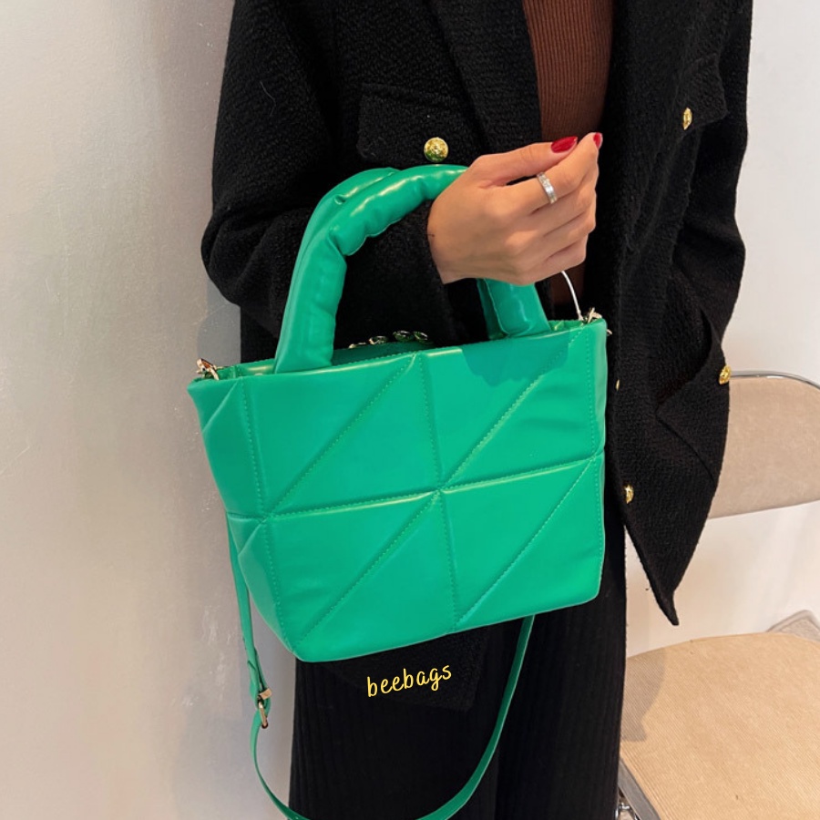Túi Xách Chất Liệu Da Phao Màu Xanh Lá Và Đen Dễ Phối Đồ | PHAO12 | Túi Đeo Chéo Cầm Tay Da Phao Đi Làm, Đi Chơi, Cafe