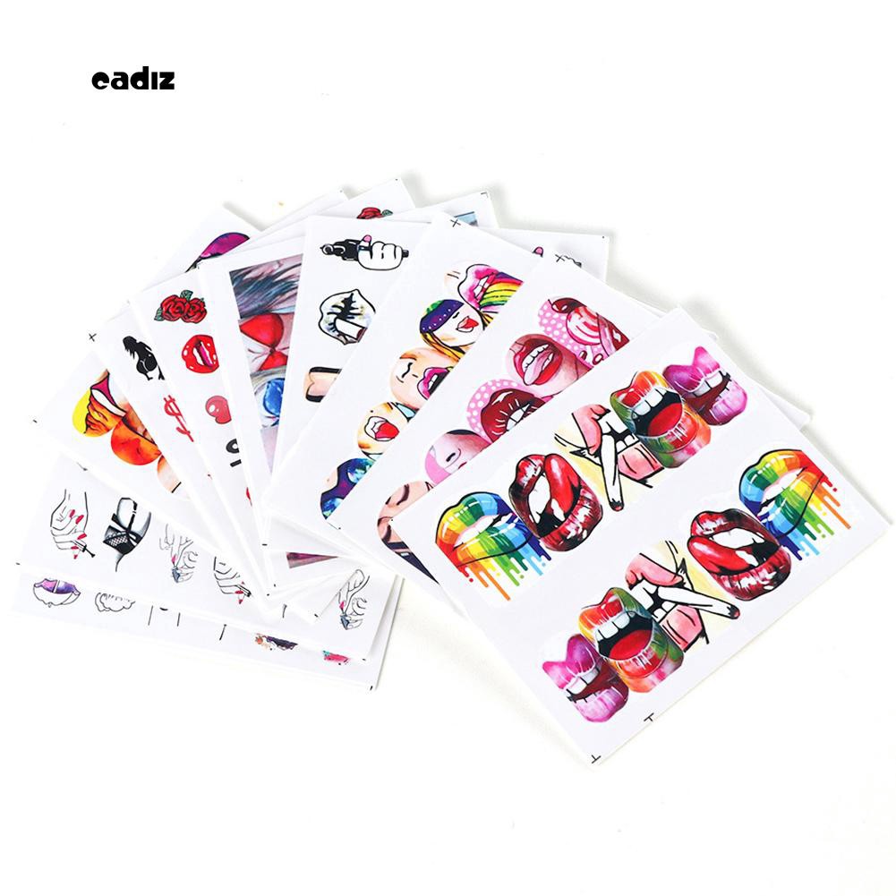 [Hàng mới về] Set 9 tờ hình dán trang trí móng tay họa tiết cá tính gợi cảm
