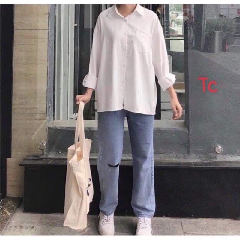 Sơ mi Trắng tinh khôi Unisex 1 túi