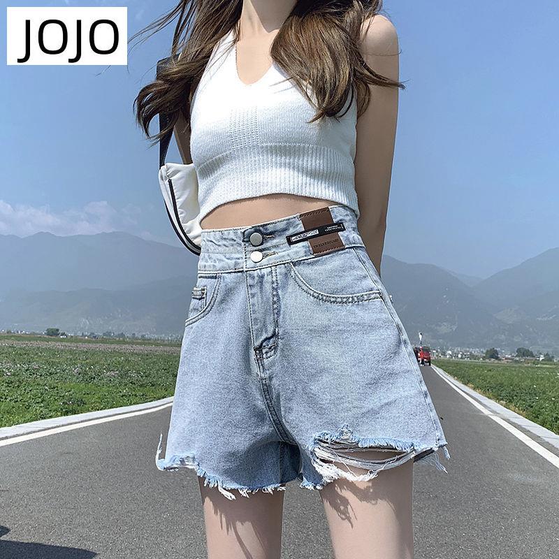 Quần Short Denim Lưng Cao Ống Rộng Thời Trang Dành Cho Nữ