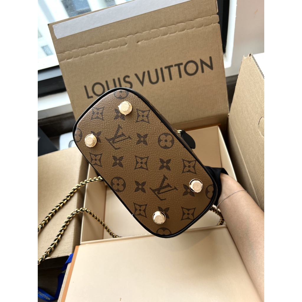 Túi xách L.V Vanity SP dáng cốp Full box nam châm, dustabg size 20/Túi cầm tay L.V Vanity SP Full box 2 lớp size 20
