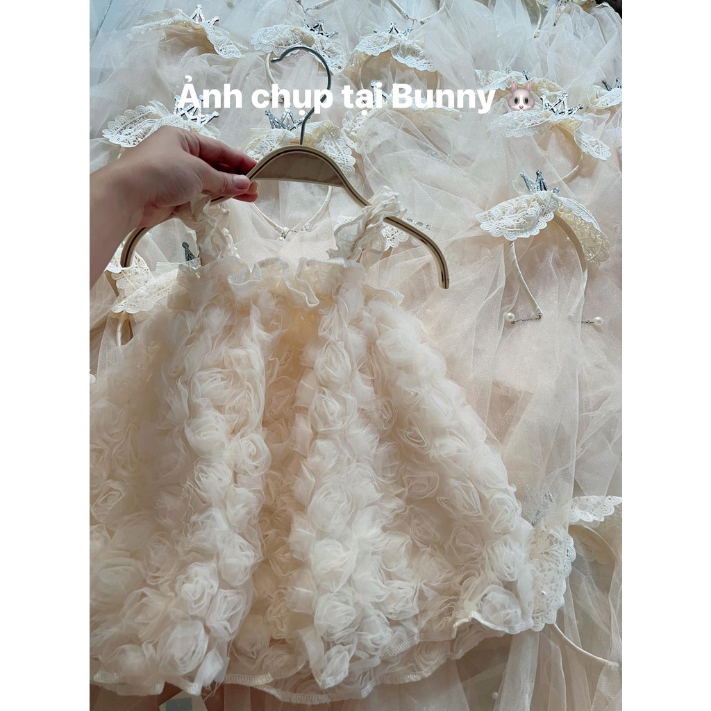 Váy 2s hoa hồng cho bé