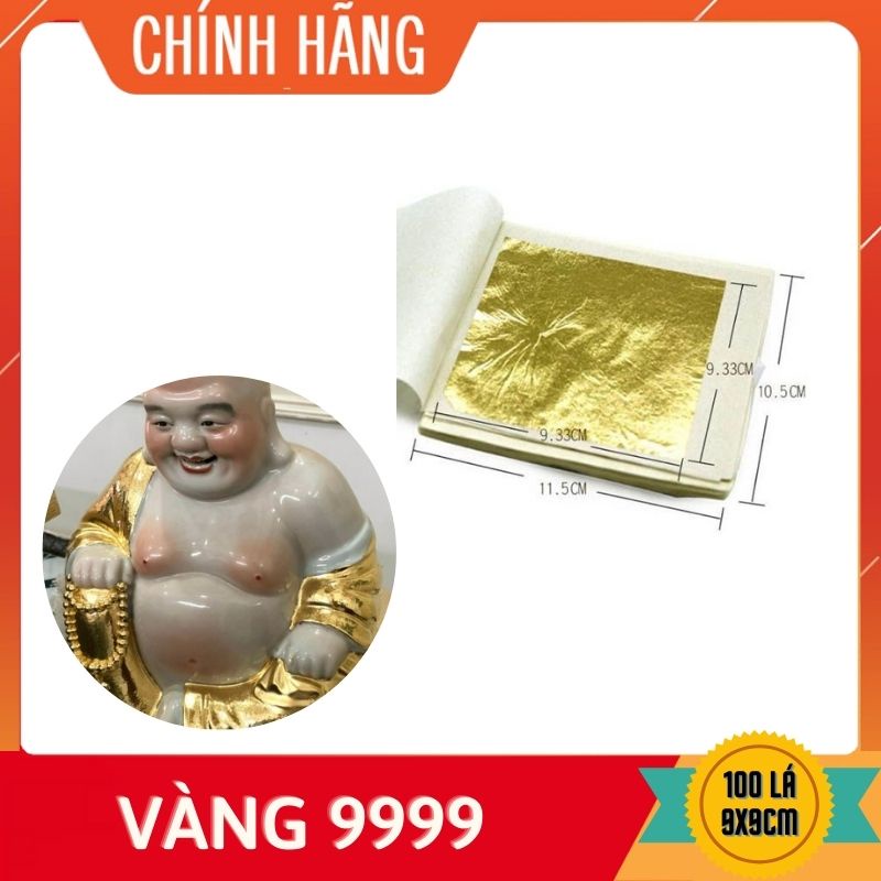 Lá vàng 9999 khổ 9.33 cm trang trí trong ngành thực phẩm, làm đẹp spa