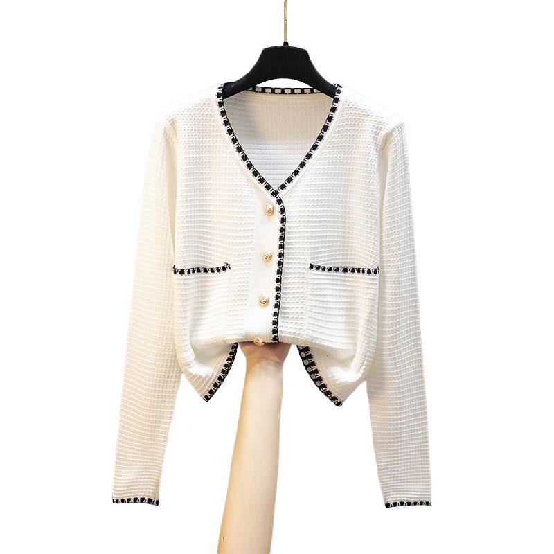 Áo Khoác Cardigan Dệt Kim Tay Dài Vải Lụa Mát Thời Trang