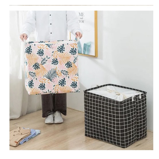 Giỏ đựng quần áo bằng vải chống thấm nước, túi đựng chăn màn siêu to đa năng có thể gấp gọn tiện dụng 100 lít