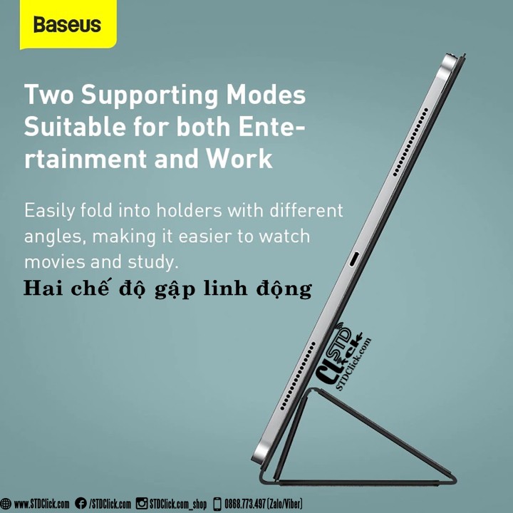 BAO DA IPAD AIR 4 2020 - AIR 10.9 BASEUS SIMPLISM THREE-FOLD NAM CHÂM HÍT LƯNG CHÍNH HÃNG | BigBuy360 - bigbuy360.vn