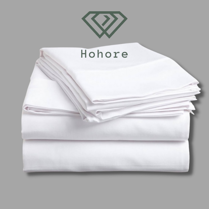 Ga giường khách sạn 5* cao cấp vải cotton cvc trắng trơn đủ size [ Nệm cao từ 5cm - 30cm ] | BigBuy360 - bigbuy360.vn