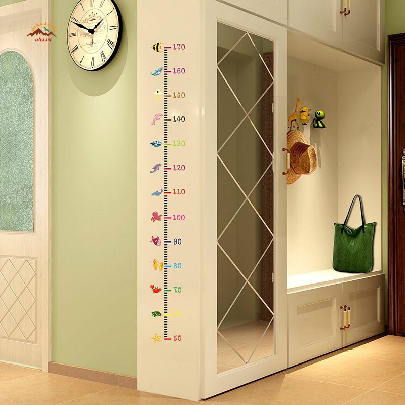 Nhãn dán thước đo chiều cao dán tường họa tiết hoạt hình cho bé