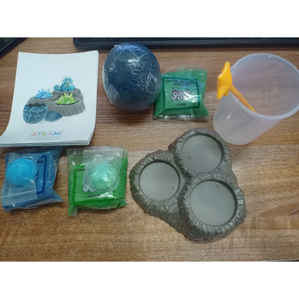 Bộ đồ chơi tinh thể KDP/ADP Ấp trứng khủng long CRYSTAL Growing Kit DINOSAUR (Mỗi bộ làm được 3 tinh thể)