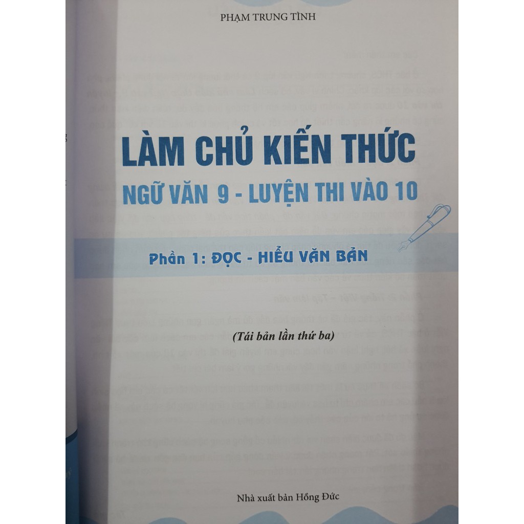 Sách - Làm chủ kiến thức Ngữ văn 9 luyện thi vào 10 Phần 1: Đọc - hiểu văn bản