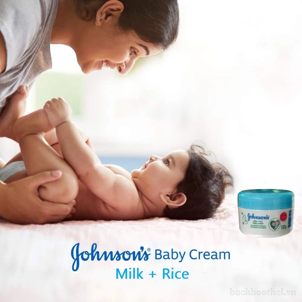 Kem Dưỡng Da Johnson's Baby Sữa & Gạo 50g - Tuyp Xanh