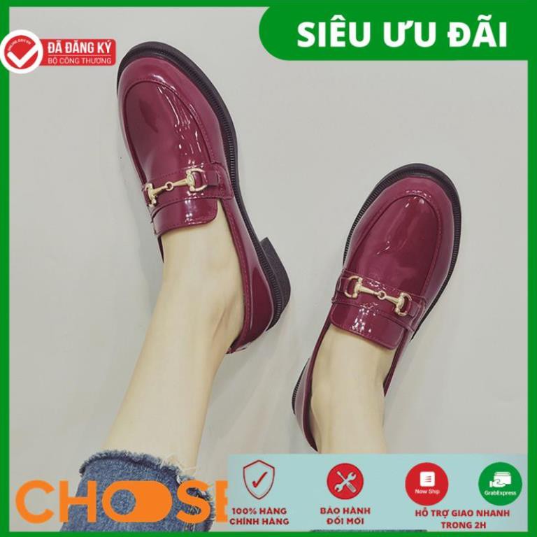 Giày Nữ Oxford Giày Mọi Choose Trang Trí Khuy Vàng Đẹp Sang Trọng GK4K5