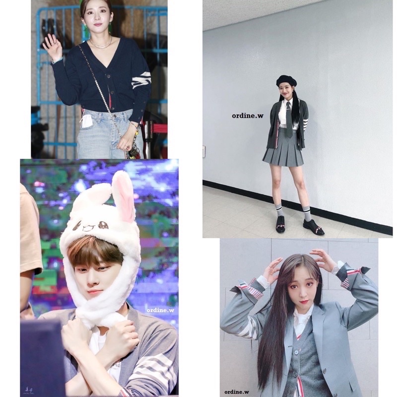 Áo cardigan kẻ sọc Thom giống BTS, Jennie BLACKPINK, YoonA, Dara, Sehun, Suzy, Moonbyul
