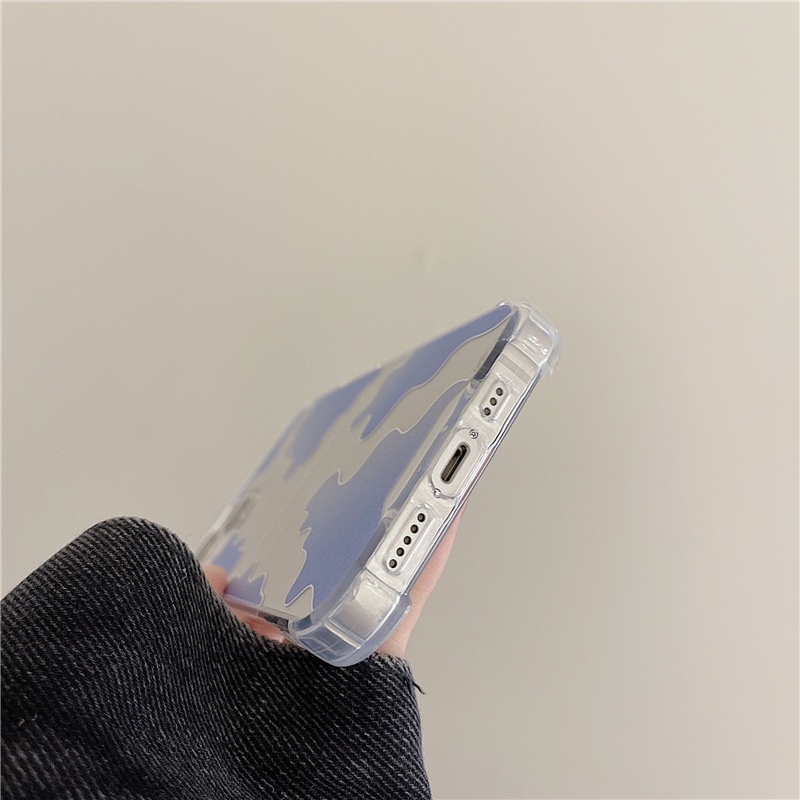 Ốp lưng iphone Ốp Điện Thoại Tráng Gương Màu Xanh Dương Gradient Cho Iphone 11 promax 6 6S plus 7 7plus 8 8plus x xr xs 11 12 13 pro max 7plus 8plus x xr xs 11 12 13 pro max Dinuo case