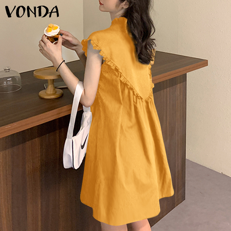 Đầm VONDA thiết kế sát nách cổ V phong cách Hàn Quốc thời trang cho nữ | BigBuy360 - bigbuy360.vn