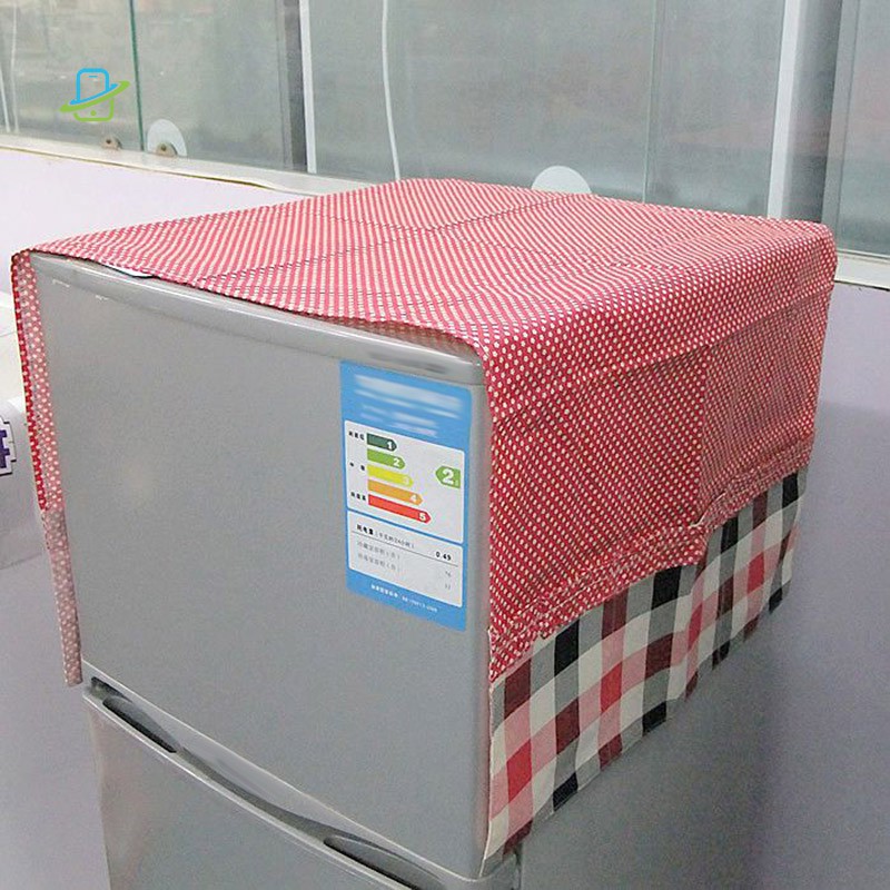 Tấm Vải Phủ Tủ Lạnh Họa Tiết Kẻ Ô Phong Cách Hàn Quốc Tw