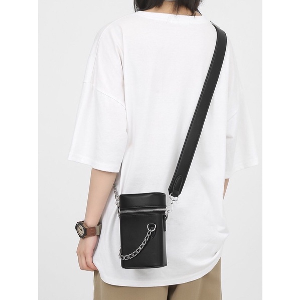 Túi da đeo chéo nam nữ unisex chất liệu da PU