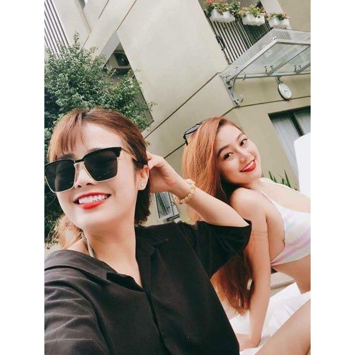 Mắt kính nam nữ N40 hàn quốc gọng kim loại vuông thời trang cao cấp hot trend | BigBuy360 - bigbuy360.vn