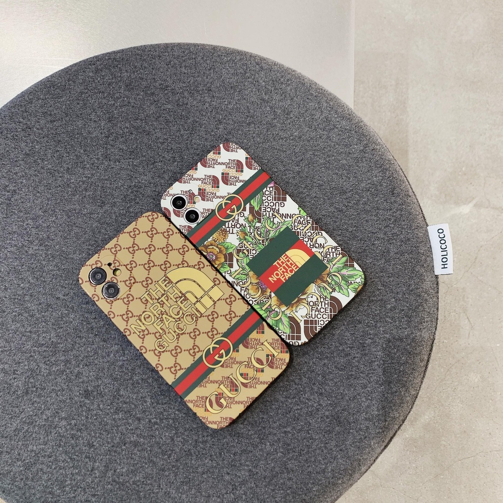 THE NORTH FACE Ốp Điện Thoại In Logo GUCCI Sang Trọng Cho iphone 13 Pro Max i13 13pro 11 Pro Max i11 iX Xs XR 7 plus 8 plus Xs Max 12Pro 12 Pro Max