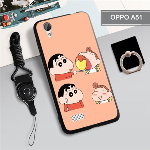 Ốp silicon Mềm Kèm Nhẫn Móc Ngón Tay Cho Oppo Mirror 5 / A51 Giá Đỡ