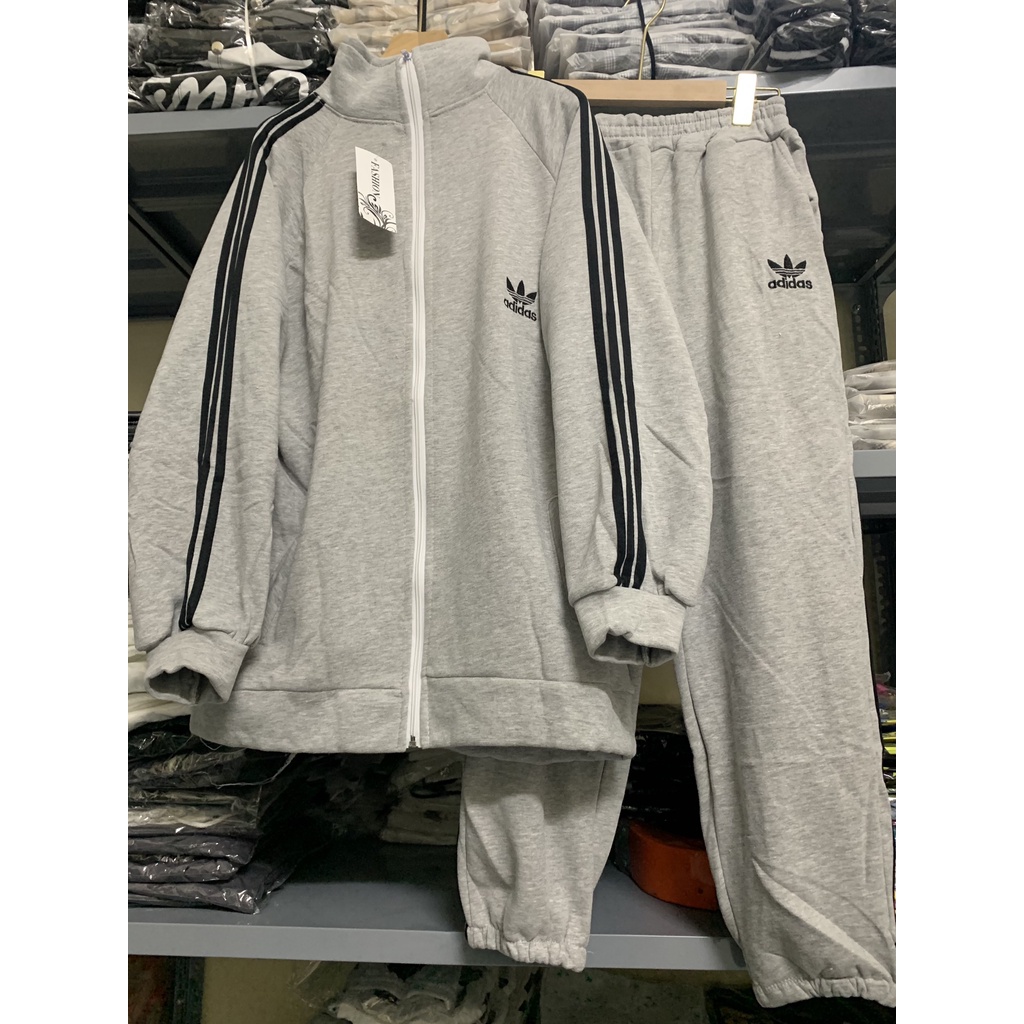 Bộ Adidas Nỉ Dài - Chất Nỉ Cotton dày dặn, form rộng, mặc thụng phù hợp cho cả nam và nữ - Thích hợp đi chơi thể thao | BigBuy360 - bigbuy360.vn