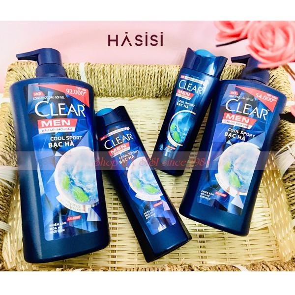 DẦU GỘI CLEAR MEN COOL SPORT BẠC HÀ