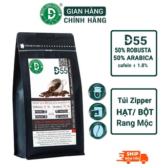 Cà Phê Rang Mộc D55 (50% Robusta+50% Arabica) Nguyên Chất Dùng Pha Máy, Pha Phin - Cà Phê Đức Anh