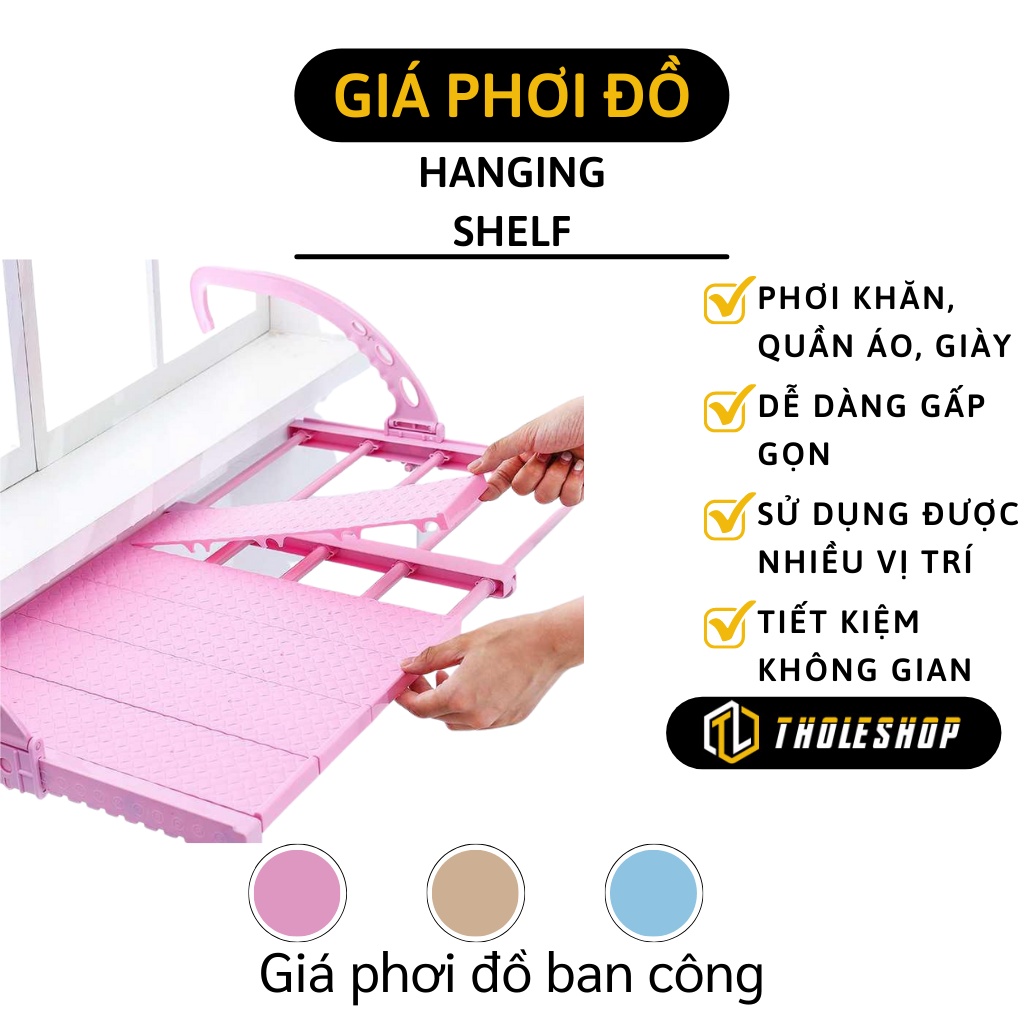 Giàn Phơi Đồ - Giá Phơi Quần Áo Treo Ban Công, Lan Can, Cửa Sổ Gấp Gọn Tiện Lợi 8281