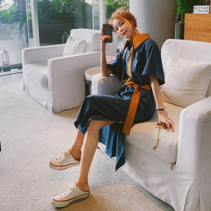 Women's mid-length skirt new Korean student temperament slim flower bell flower dress Mori retro style | BigBuy360 - bigbuy360.vn