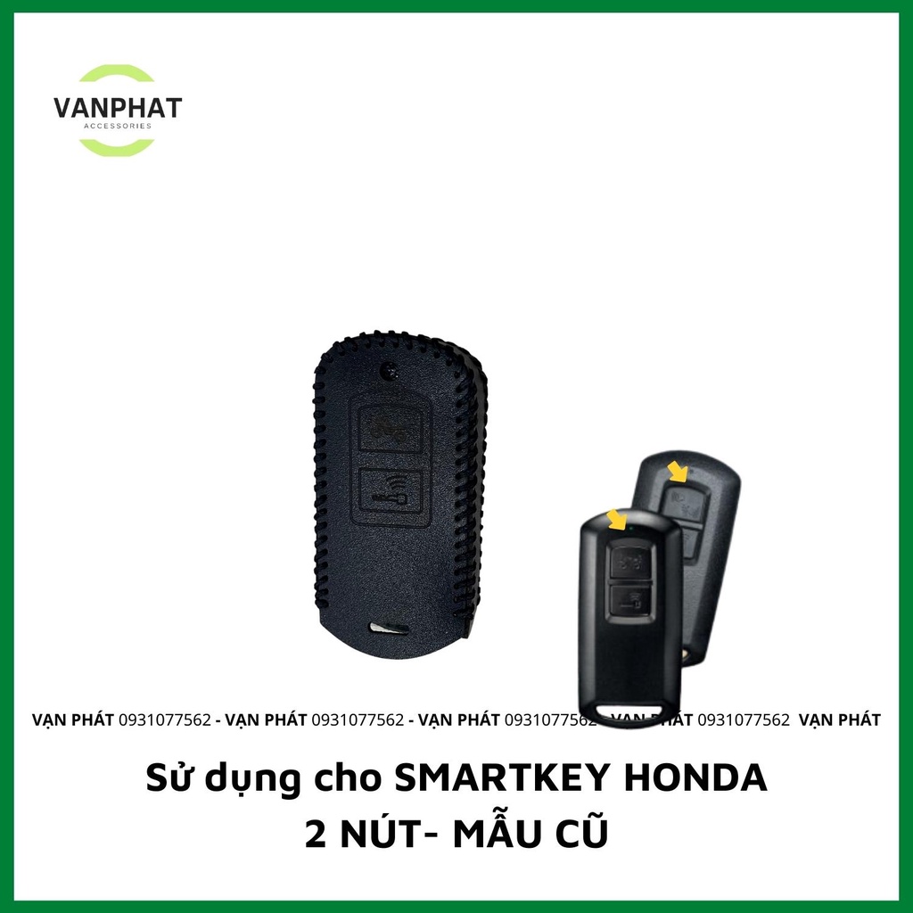 Bao da chìa khóa Smartkey HONDA Airblade Lead PCX SHVN SH Mode Vario Vision Cub ADV Scoopy chất liệu da cao cấp Vạn Phát