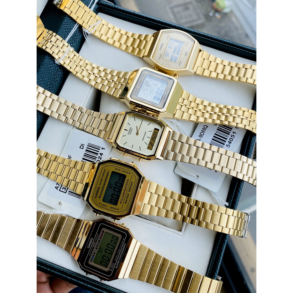 (Ảnh thật) Đồng hồ Nam Nữ Casio A168/ A700/A600/AQ230/B640 GALAXY GOLD