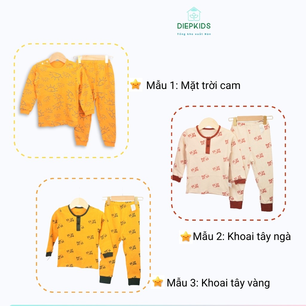 Đồ bộ xuất Hàn dài tay cho bé trai cotton Hàn mềm- BD7