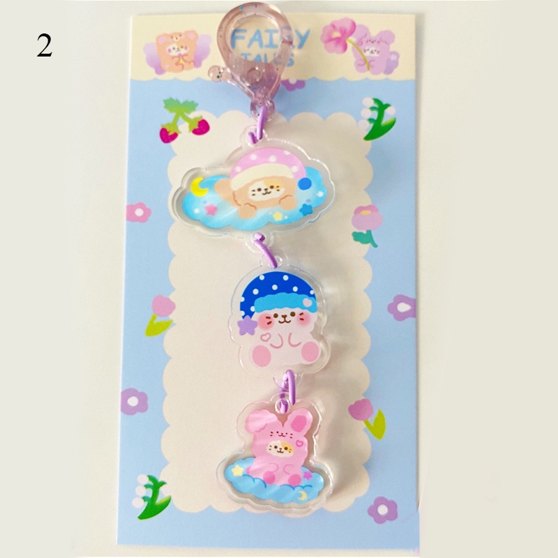 Móc Khóa acrylic Hình Cuốn Sách/Gấu Phong Cách Hàn Quốc