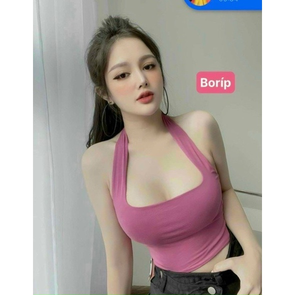 Áo kiểu yếm nữ đeo cổ trơn l