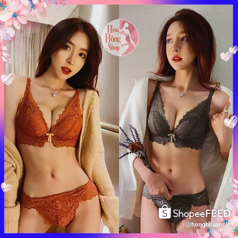 Bộ Đồ Lót Ren Định Hình Không Gọng 3p Đệm Siêu Mềm - Che Khuyết Điểm Tối Ưu