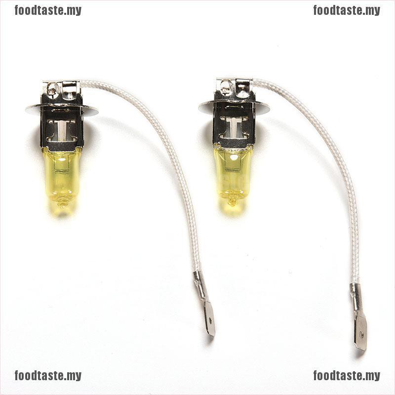 Set 2 Bóng Đèn Halogen H3 55w 12v Ánh Sáng Vàng Cho Xe Hơi