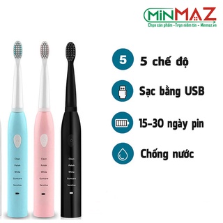 Bàn chải đánh răng điện, bàn chải điện tự động đánh răng 5 chế độ - chăm sóc răng miệng toàn diện