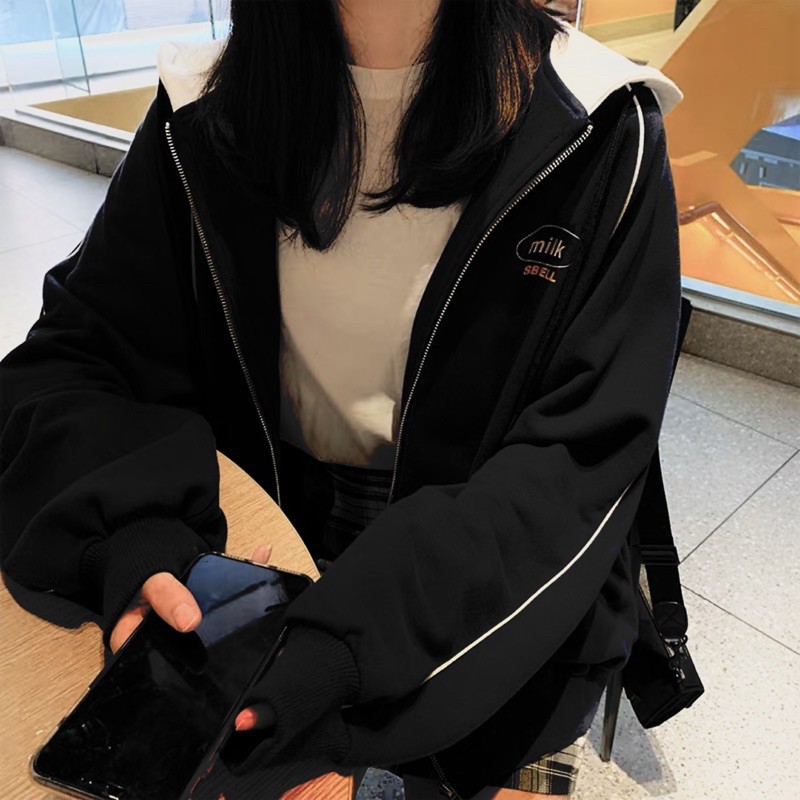 Áo hoodie nỉ bông cotton dưới 75kg - áo khoác nỉ 2020- milk [ảnh thật] | BigBuy360 - bigbuy360.vn