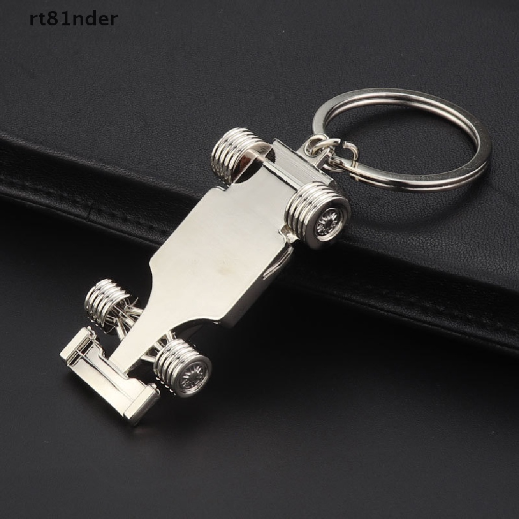 rt F1 Keychain 3D Solid Silver Racing Keychain Men's Jewelry Keyring Pendant n