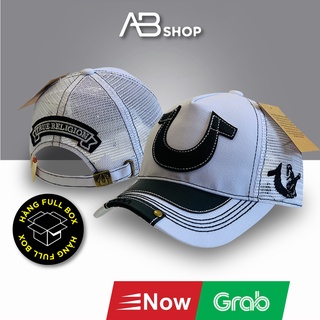 Mũ Lưỡi Trai MàuTrắng Phối Lưới Chữ U Nổi Da Simili Form Cứng Khóa Kim Loại AB-30120