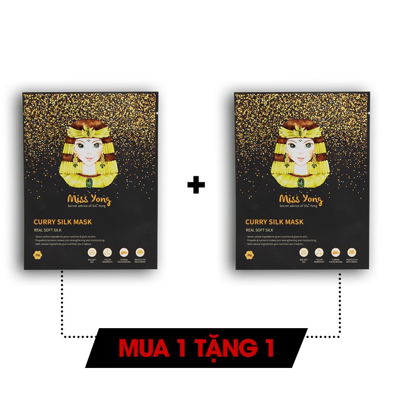 [Mã FMCG8 giảm 8% đơn 250K][MUA 1 TẶNG 1]Miếng Mặt Nạ Dưỡng Da Chiết Xuất Từ Tơ Tằm Miss Yong Curry Silk 35g/1pcs