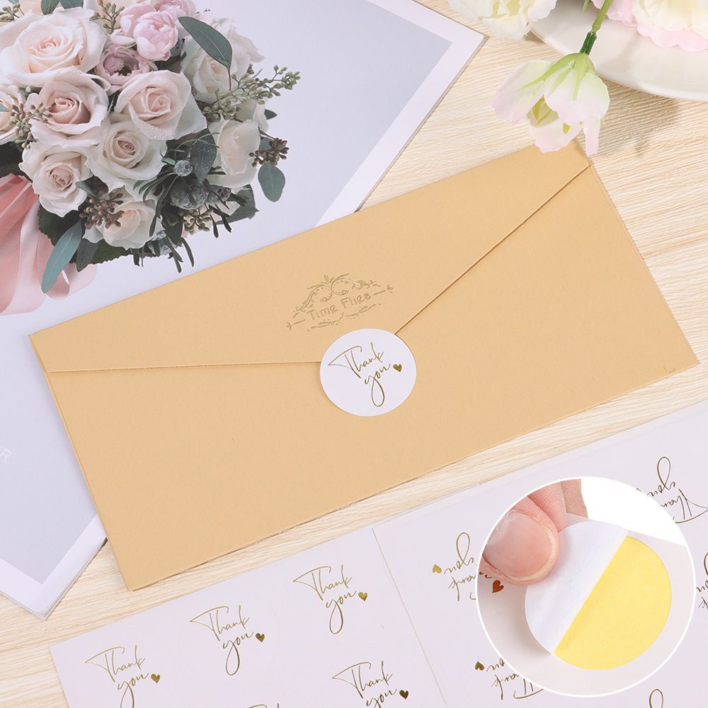 120 Miếng Dán Trang Trí Hình Tròn 1.37 Inch In Chữ Thank You Diy